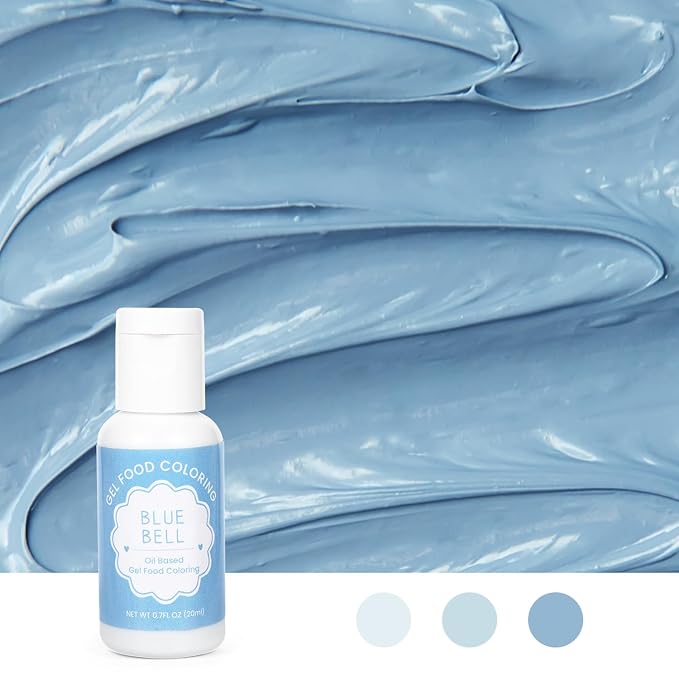Oil Based Food Coloring for Chocolate, 20ml Edible Blue Bell Oil Based Food Coloring Gel for Cake Decorating, Sugar, Candy Melts, Baking, Cookies, Icing Frosting, Meringues, Cream- 0.7 Fl. Oz(Blue Bell)