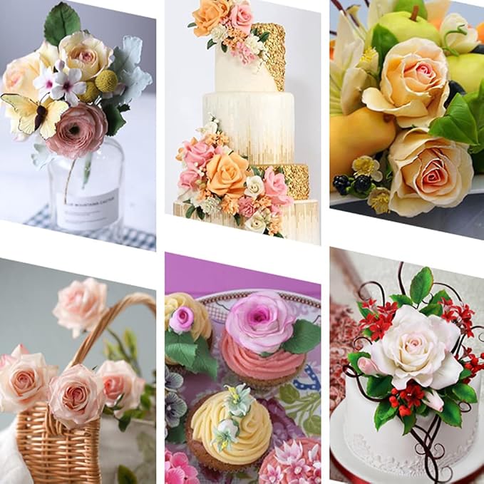 KALAIEN 23pcs/set Rose Petal Cutter Set Gum Paste Fondant Cake Cutters kitchen Supplies Baking Mould