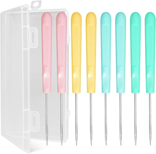8 Pieces Cookie Scribe Tool Sugar Stir Needle Scriber Needle Cookie Decorating Tools with Clear Box, DIY Baking Pin Whisk Stainless Steel Needle Biscuit Icing Pin