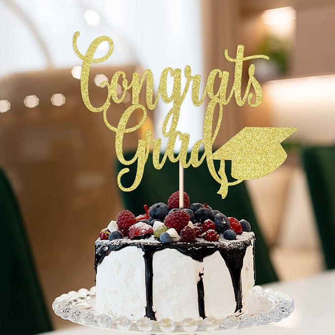 Congrats Grad Cake Topper,2026 Graduation Cake Topper, Congrats Grad Decorations,2026 High School/College/Senior Graduation Party Decorations Supplies.