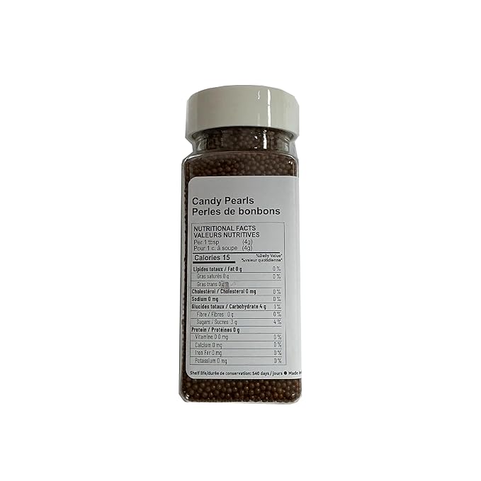 Homipooty Nonpareils Sprinkles Edible Brown Pearl Sugar sprinkles 110g/3.88oz 2mm Mini Pearls for Cake Decorating Cupcake Topper and Cookie Ice Cream Valentines Day Halloween Christmas Supplies