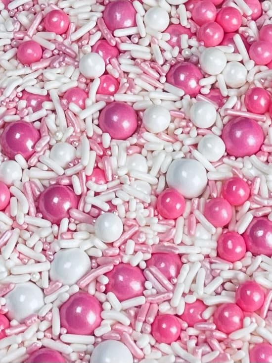 UNICORN BLEND BABY GIRL -Gluten-free,Egg Free,Nuts Free,Kosher,Sprinkle Medley Mix,For Baking,Decorating,Cookies,Cupcakes,Cakes,Topping,Jimmies,Large,Bulk Candy,Sugar Shapes