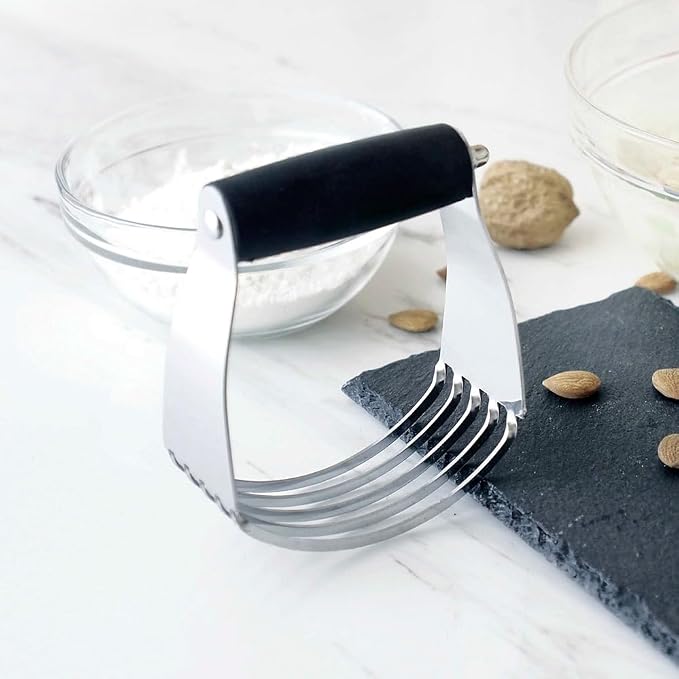 Dough Blender, Professional Heavy Duty Stainless Steel Pastry Dough Cutter Butter Cutter with Blades (1, Black)
