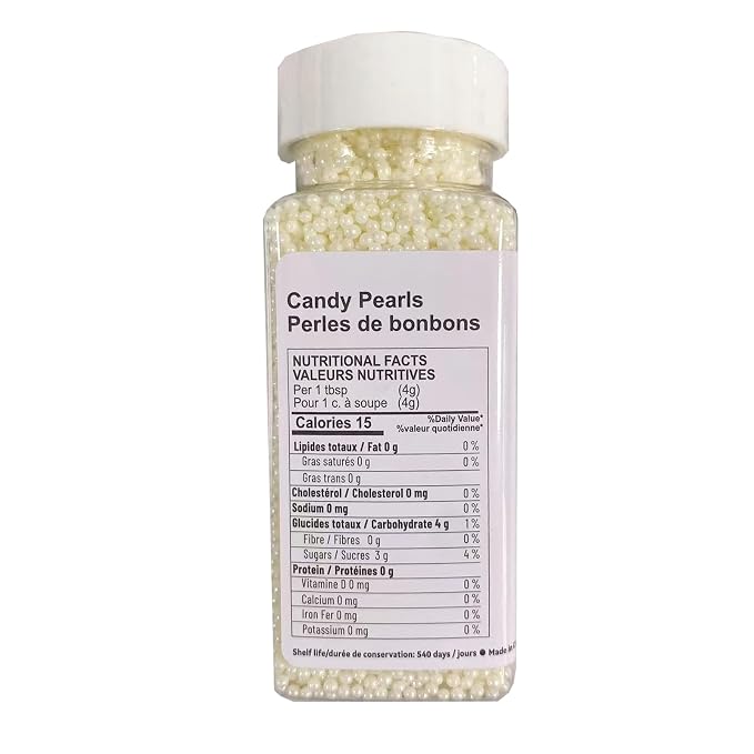 Sentovac White Nonpareils Sprinkles Edible 2mm Mini Peals Cake Decorating Sugar Candy Cookie Cake Cupcake Topper Ice Cream Baking Decorations Halloween Christmas Valentines Wedding Supplies