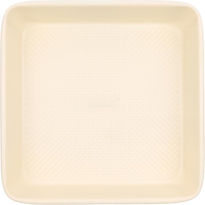David Burke 9" Square Bake Pan, Carbon Steel, Non-Stick, PFTE & PFOA Free, Oven Safe – Cream