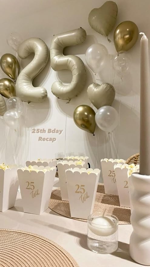 Balloon 27 Number, Large Happy 27 Birthday Decoration for Men & Women 2 7 27 72, Foil Cream Number Balloons for Wedding Graduation Celebration Anniversary Supplies