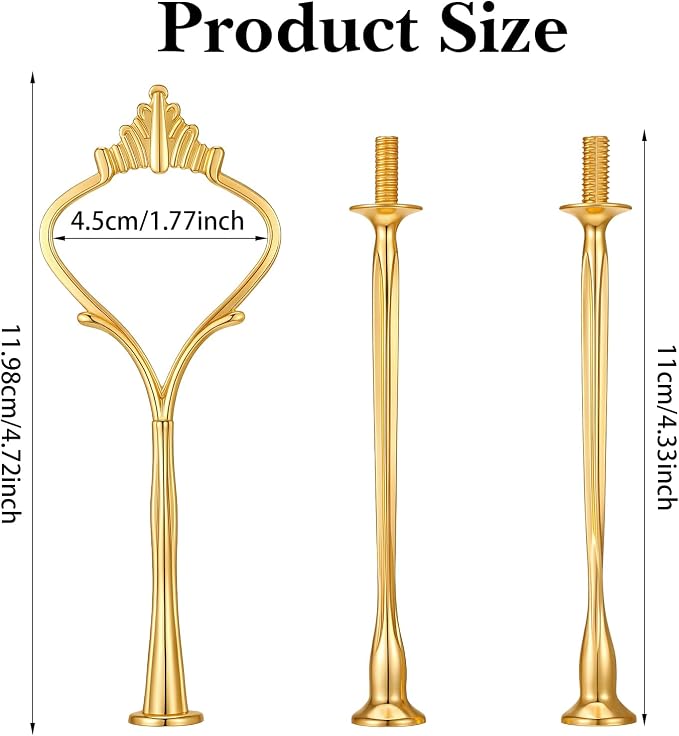 9 Sets 3 Tier Cake Stand, Hardware Tiered Tray Kit, Heavy Duty Metal Plate Holder Fittings for Dessert Cupcake Fruit Display, 3 Colors