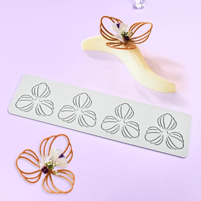 mostsom Three-Leaf Silicone Mould Lace Pad Exquisite Cake Decorating Grade Craft Mat Fondant Food Lace Cake 3D Mold Baking Sugar Paste (G_Three-Leaf)