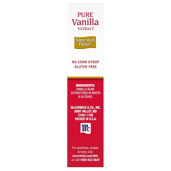 McCormick All Natural Pure Vanilla Extract (Made with Madagascar Vanilla Beans), 4 fl oz