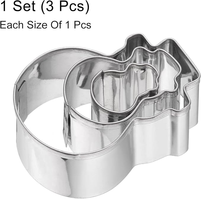 HARFINGTON 3Pcs Snowman Cookie Cutters Set Assorted Sizes Stainless Steel Christmas Winter Holiday Cookie Cutters Biscuit Mould for Pastry Fondant Cake Cookie