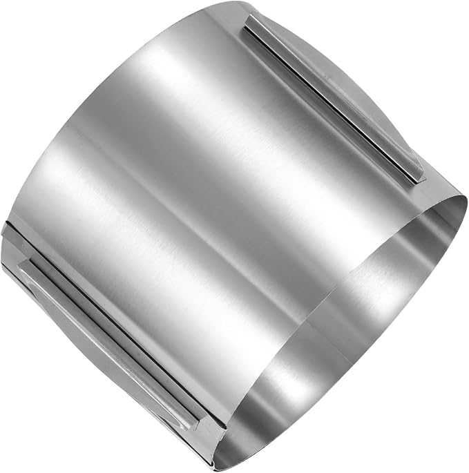 HARFINGTON 6" to 12" Cake Ring 18cm High Adjustable Round Cake Ring Stainless Steel Mousse Baking Moulds Bakeware Supplies for Baking Cooking Making Tool