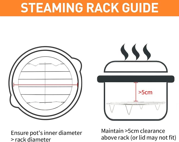TamBee 9 Inch Round Cooling Racks for Cooking and Baking 304 Stainless Steel Cooling Racks Baking and Cooling Steaming Rack w Stand Cookware for Air Fryer Pressure Cooker Canning