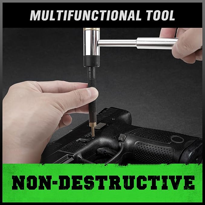 SWANLAKE 22PC Punch Set and Hammer with Brass, Hollow, Steel, Plastic Punches, Brass Punch for Maintenance