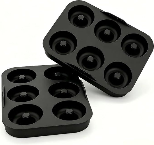 2 Pack Silicone Mini Donut Mold, Heat Resistant Baking Tray, Kitchen Bakeware for Donuts Cookies Bagels, Compatible with Oven and Air Fryer
