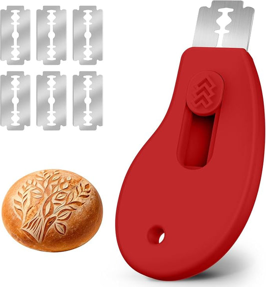 Bread Lame Sourdough Scoring Tool, Extractable & Magnetic Bread Scoring Tool, Bread Scoring Knife for Sourdough Bread Baking, Bread Scorer Tool with 5 Replaceable Razor Blades