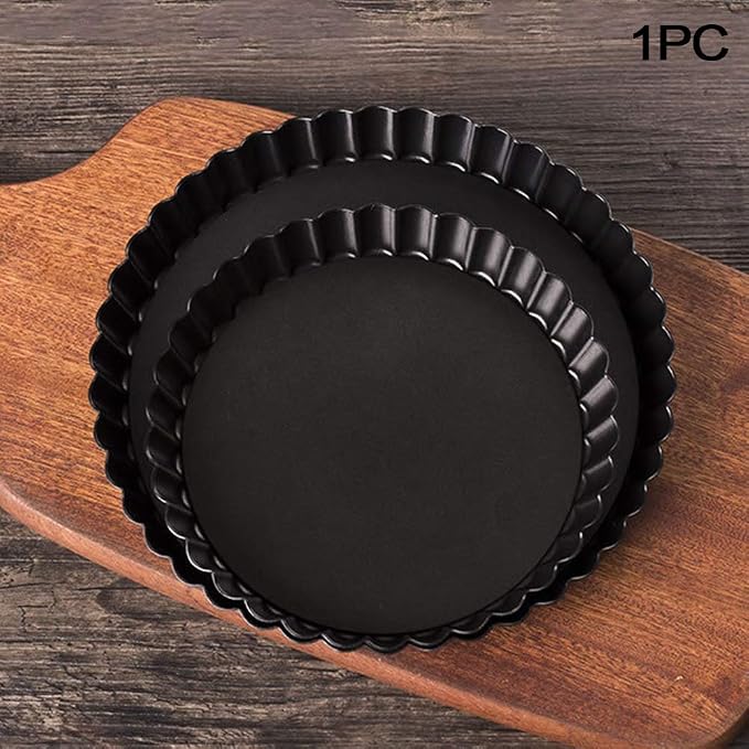 Tart Pan Removable Bottom, Pie Pans Non-Stick Pans Pie Round Fluted Tart Tins Baking Pan Mould Tray for Baking Cheese Cakes, Chocolate Tarts, Fruit Pies(8 Inch Outer Diameter)