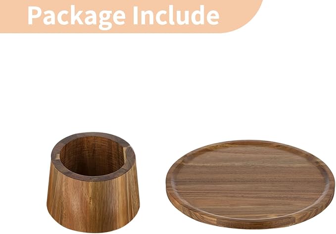 NUPTIO Wood Cake Stand Cupcake Stand: Small Round Cake Display Holder 7.6 Inch Pastry Stands Muffin Snack Platter for Kitchen Wedding Reception Bakery Baby Shower Graduation Dessert Table- 6 Inch Cake