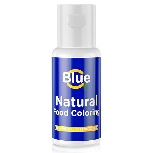 Natural Food Coloring- 20 Milliliters Dye Free Natural Food Coloring, FD&C & Artificial Dye Free Formula for Baking, Icing and Cooking, Cakes, Cupcakes, Frosting，Easter Eggs & Holiday Treats (BLUE)