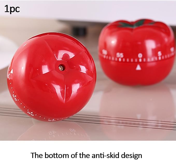 1Pcs Kitchen 60 Minutes Timer, 360 Degree Rotating Tomato Shaped Alarm Timer, Kitchen Cooking Clock, Portable Loud Alarm Counters Reminder for Home Cooking Baking