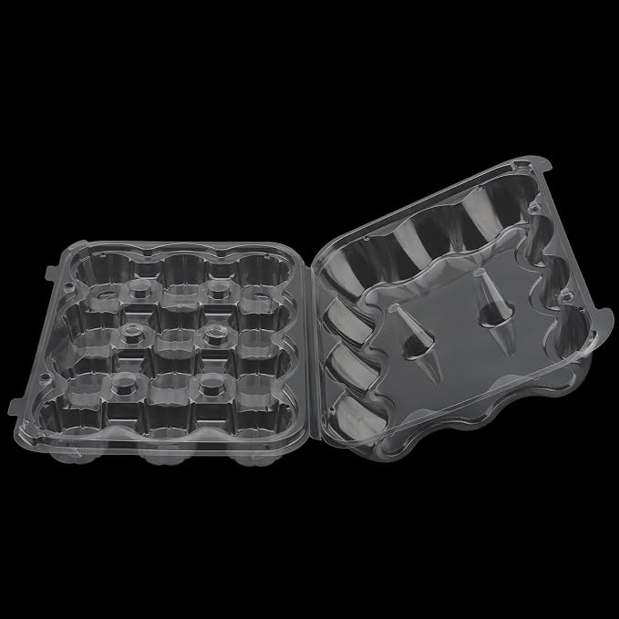 HOIGON 20 Pack Clear Cupcake Containers 12 Count, Plastic Dozen Cupcake Boxes with Dome Lid, Disposable Cupcake Carrier Holders for Display and Transport