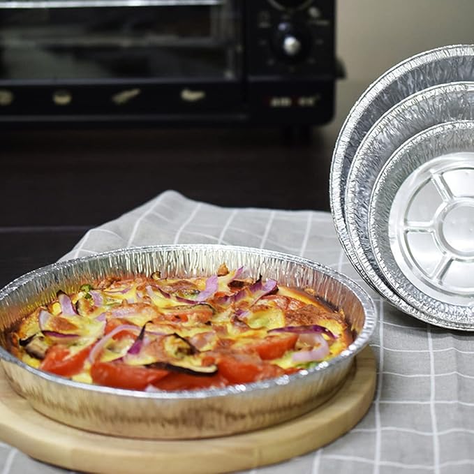Waytiffer 9" Pie Pans (30pack) - Disposable Aluminum Foil Pie Tins,Heavy-duty, Baking Tin Plates, Standard Size