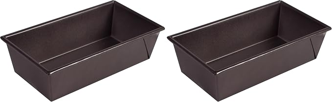 Winco Non-Stick Loaf Pan, 1-1/2 Pound, Aluminized Steel,Black (Pack of 2)
