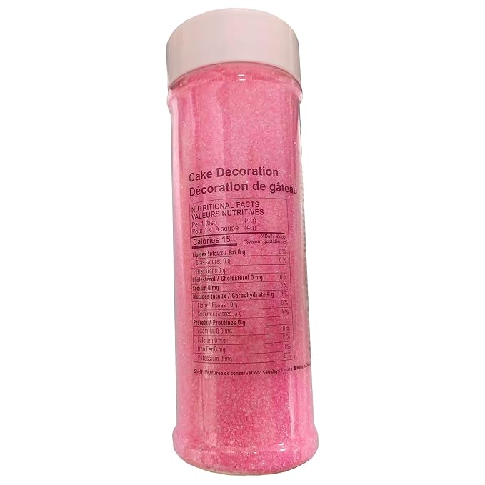 Sentovac Hot Pink Sanding Sugar for Baking Edible Sparkling Sugar Sprinkles Coarse Sugar Crystals for Baking Topping Cake Cookie Cupcake Topper Ice Cream Decoration Supplies 3.2 OZ