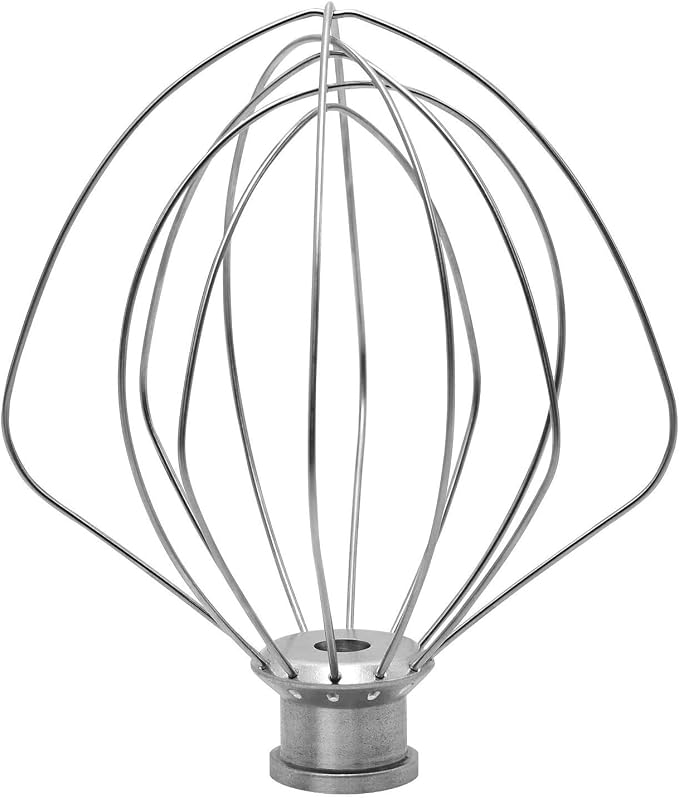 KITCHPOWERR KN256WW 6-Wire Whip Attachment for KitchenAid 6 Quart Bowl-Lift Stand Mixer Accessory Replacement, Egg Cream Stirrer, Cakes Mayonnaise Stainless Steel Whisk
