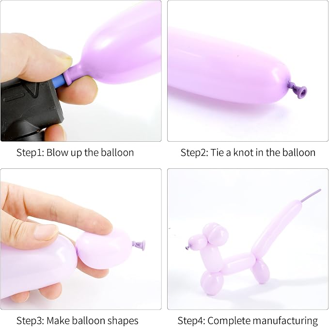 260 Macaron Pink Balloons - Long Balloons Kit for Arch & Animal Twisting