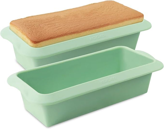 QELEG Silicone Bread Loaf Pans (2 Pack) - Nonstick Silicone Baking Mold for Homemade Bread, Brownies and Pound Cakes QLG0112-10.8x5.4x2.6 inch