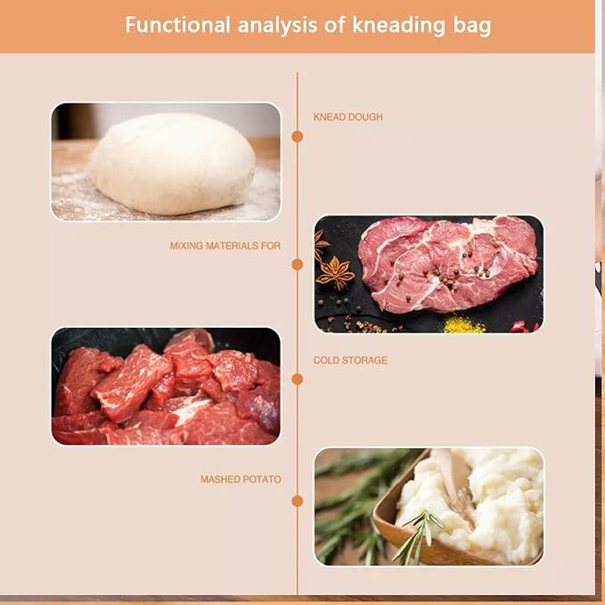 Reusable Food-Grade Silicone Dough Kneading Bag, Non-Slip Flour Mixing Tool, Versatile Bread Pastry Pizza Tortilla Kneading Bag