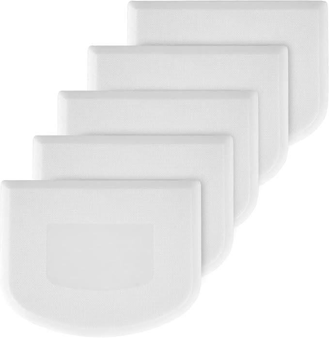 5pcs 4.6x3.6" Dough Bowl Spatula, Dough Cutter Multi-Function Dough Scraper Food Scrappers Plastic Kitchen Bowl Scraper Tool for Pastry Cake Bread Pizza Baking (White)