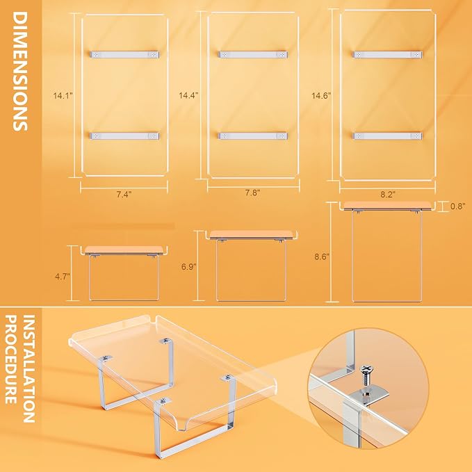 Bakzon 3 Pieces Cupcake Stand Holder, Clear Acrylic Dessert Table Display Set with Iron Support Legs for Birthday Candy Bar Décor Weddings, Parties Events