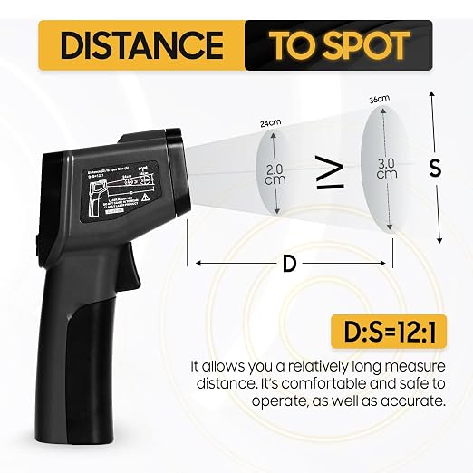 Seentech DT8380BH Industrial Infrared Thermometer - Non-Contact Temperature Tester for Kitchen & Industrial Use, -50°C to 380°C Range, High Precision with Laser Targeting (DT8550DH)