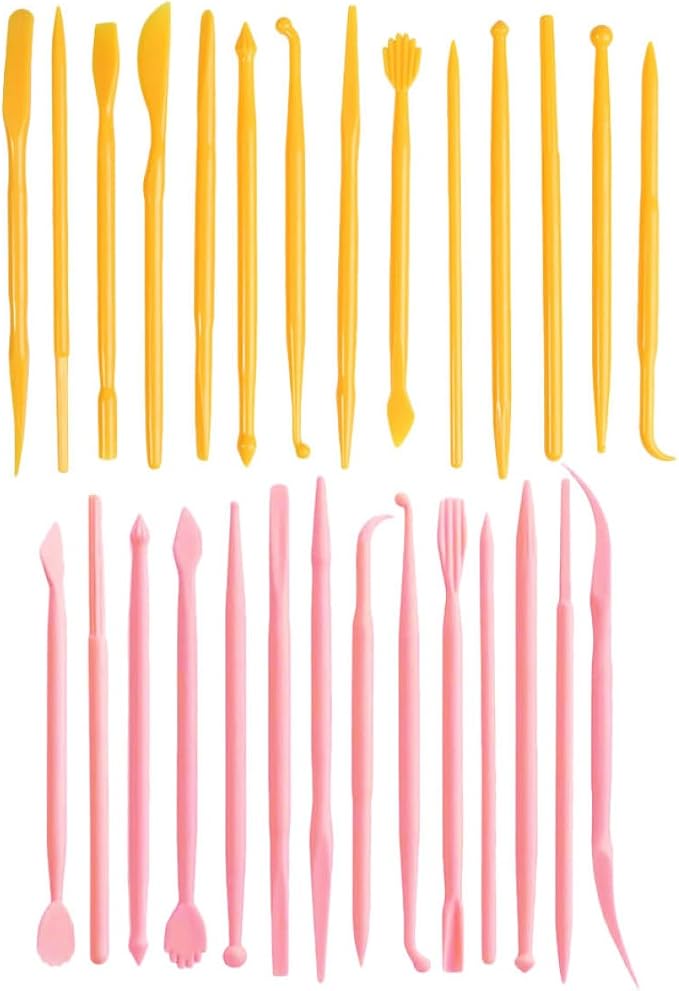jojofuny 28pcs Clay Sculpting Tools Set for Polymer and Air Dry Clay, Mini Pottery Carving Pens with Detailing Needles, Portable Modeling Kit for Ceramic Art and Fondant Crafting