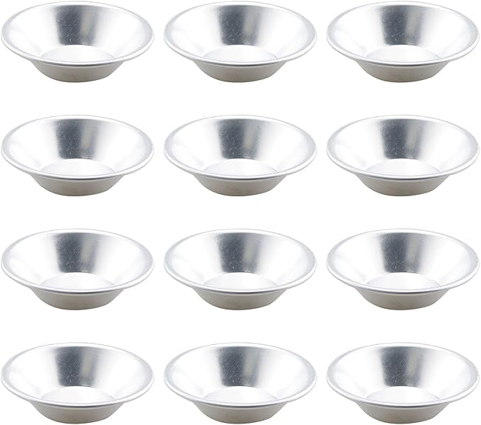TAODAN 12PCS Aluminum Alloy Pudding Baking Moldlings Kitchen Baking Tool Tart Moldlings Suitable for Quiche and Pies
