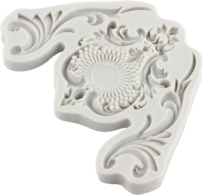 Baroque Silicone Molds Border Chocolate Scroll Fondant Mold For Sugar Cake Decorating Cupcake Topper Gum Paste Polymer Clay