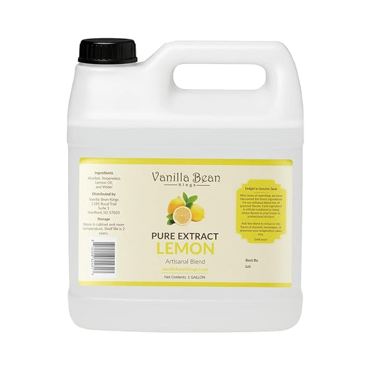 Pure Lemon Extract for Baking and Flavoring - Premium Quality Natural Flavors for Baked Goods, Desserts, & Cooking - 1 Gallon