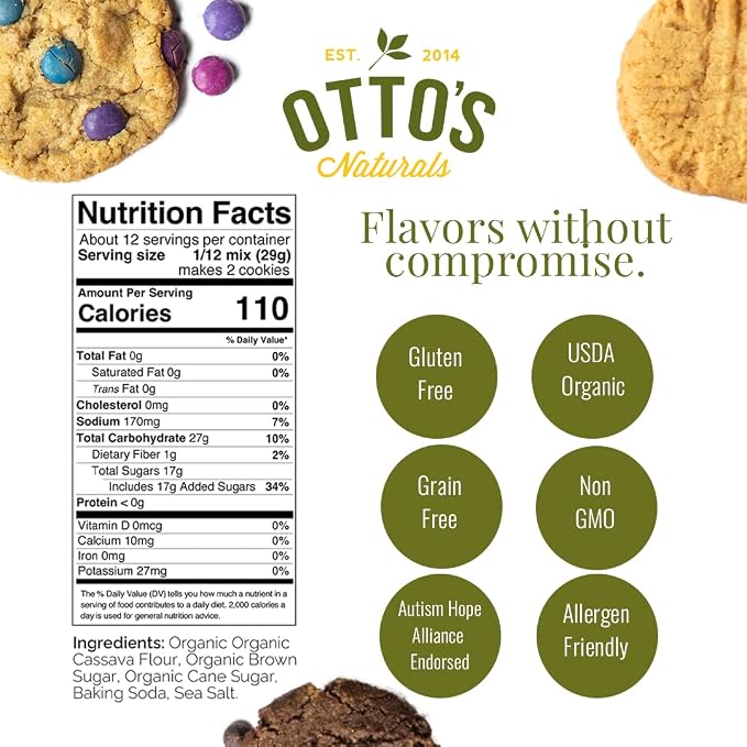 Otto’s Naturals Grain-Free Ultimate Cookie Mix, Made with Organic Cassava Flour, Gluten-Free All-Purpose Cookie Mix, Non-GMO Verified, 12.2 Oz Bag (Pack of 4)
