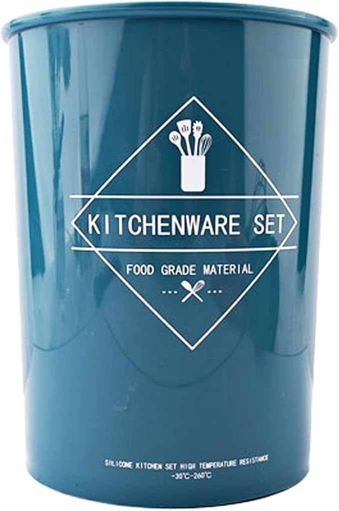 1pcs Blue Cooking Utensils Plastic Holder, Kitchen Utensil Holder Organizer for Countertop,Easy to Clean