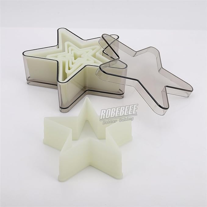 Multi-Shape Nylon Cookie Molds Round Square Star Plastic Geometry Biscuit Cutter Dough Mousse Bread Slicer DIY Bakery Utensils (Five Pointed Star)
