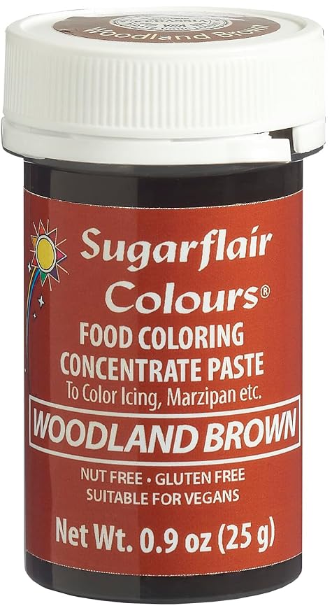 Sugarflair Food Coloring Concentrate Paste, 25 Grams Woodland Brown