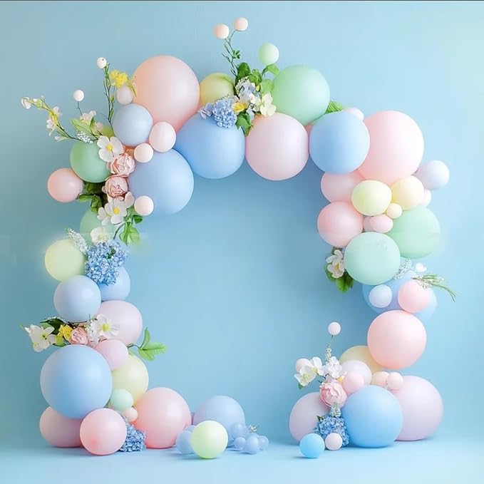 Daisy Pastel Balloons Arch Kit 156pcs 18 12 5 Inch Macaron Balloon Arch Kit with DIY Daisy Flower Balloons for Birthday Baby Shower Wedding Anniversary Spring Daisy Theme Party Decoration