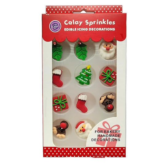 Homankit Edible Candy Santa Claus Christmas Tree Christmas Stocking Reindeer Dessert Sprinkles Party Cookie DIY Cake Cupcake Topper Icing Frosting Decoration Christmas Supplies