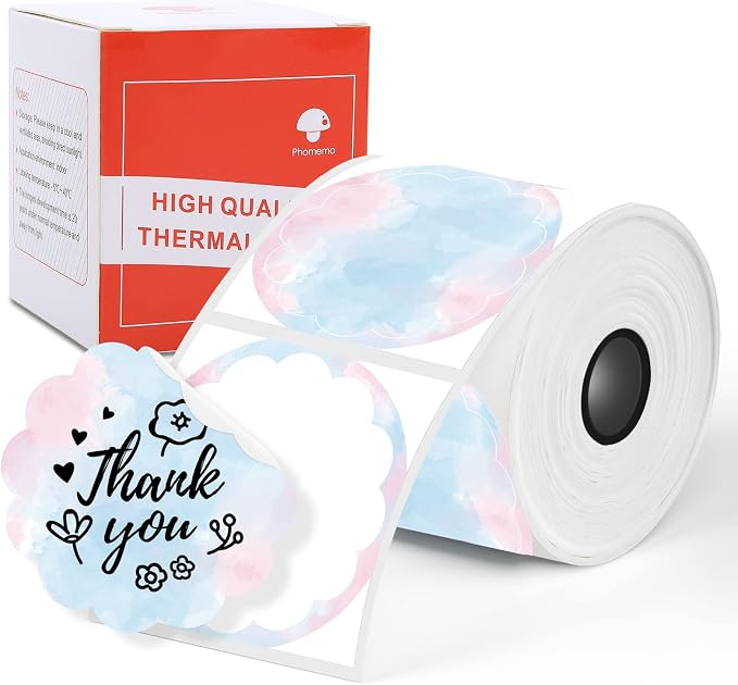 Phomemo Circle Labels for M110/M110S/M120/M200/M220, 1.96" x 1.96" (50x50 mm) Thermal Round Gradient Color Labels for Barcode/Logo/Gift/Thank You/Small Business/Home Use, Blue