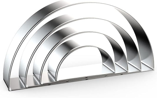 Half Circle Semicircle Cookie Cutter Set Large - 5 Inch, 4 Inch, 3 Inch, 2 Inch - Watermelon Frame Plaque Cookie Cutters Shapes Molds - Stainless Steel