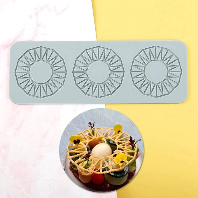 TUKE 3D Leaves Silicone Molds Flower Cake Fondant Mat Bee Leaf Pastry Moulds Rose Impression Chocolate Hollow Lace Mold (Sun_10.2x3.6x0.12inch_M)