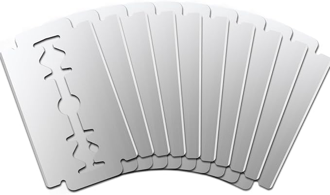 NiHome 10-Pack Bread Lame Replacement Blades, Ultra Sharp for European Bread Dough Scoring, Compatible with Most Handles, Premium Durable Material for Precision Cuts, Create Intricate Patterns Easily