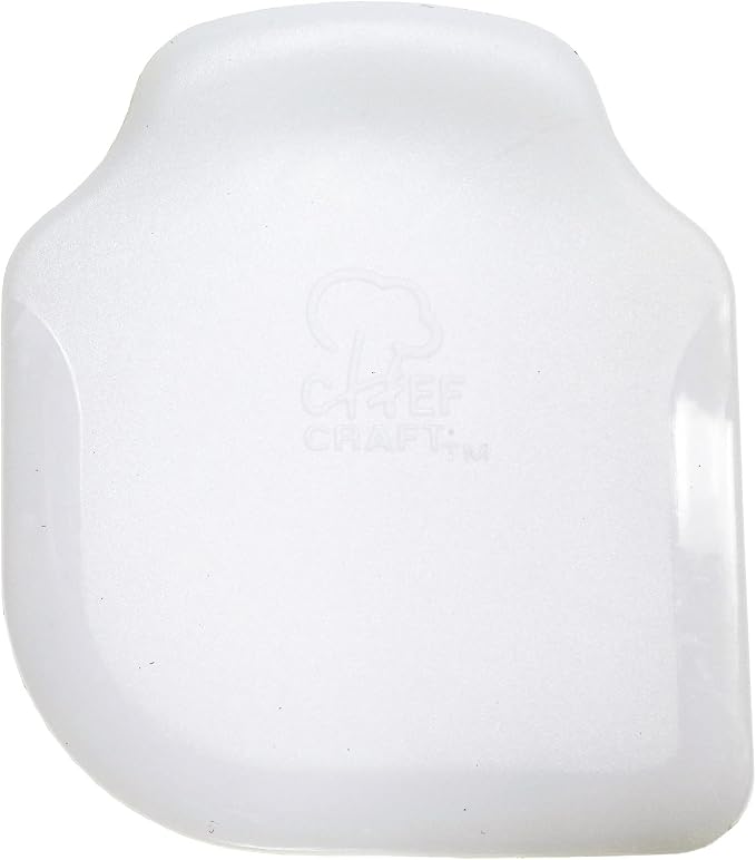 Chef Craft Basic Plastic Pan Scraper, 3 inch Length 2.5 inch Wide, White