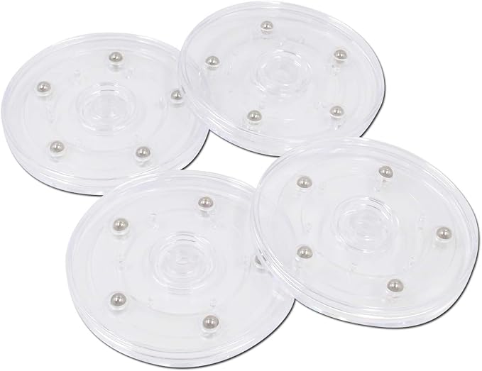 4Pcs Plastic Turntable Acrylic Turntable Bearings Hardware for Kitchen Spice Rack Table Cake 100mm/4inch